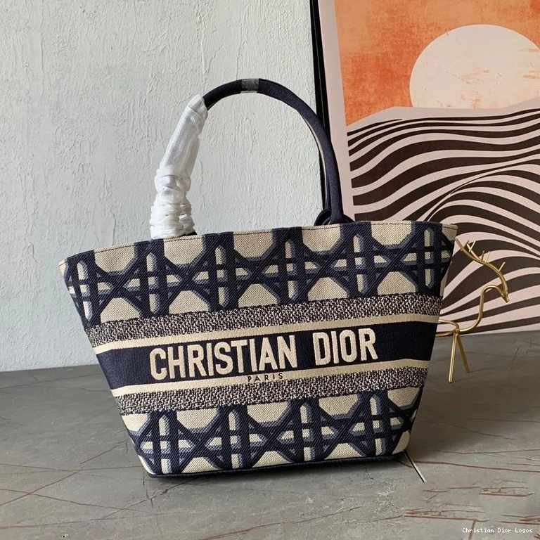 Cheap Canvas Motif Basket Hat Bag Blue Macrocannage Dior Christian 0730 Luxury
